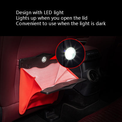 Car Trash Can Car Chair Back Hanging Storage Box Hidden Folding Storage Bag With LED Light(Red) by buy2fix