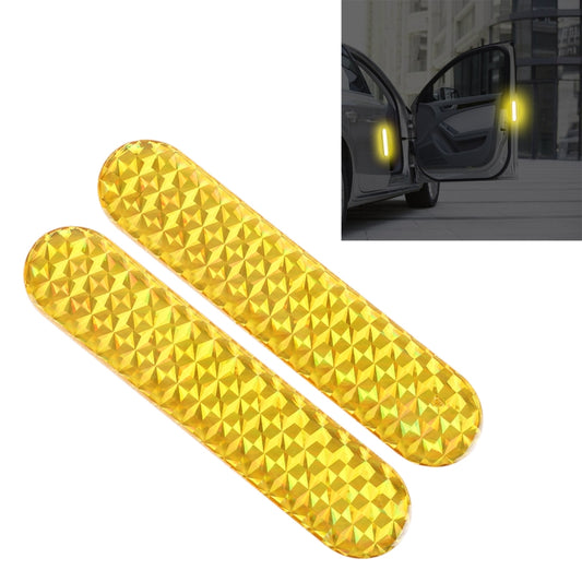 2 PCS High-brightness Laser Reflective Strip Warning Tape Decal Car Reflective Stickers Safety Mark(Yellow) by buy2fix