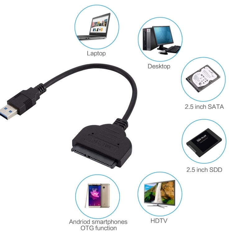 2.5-Inch USB To SATA Hard Drive Transfer SSD Hard Disk Play Passenger Cloud Data Cable by buy2fix