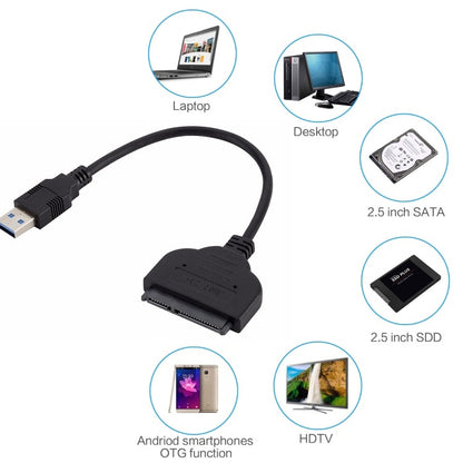 2.5-Inch USB To SATA Hard Drive Transfer SSD Hard Disk Play Passenger Cloud Data Cable by buy2fix