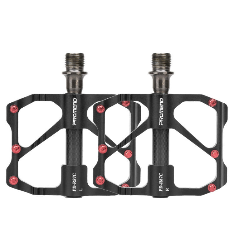 PD-R87C 1 Pair PROMEND Bicycle Road Bike Mountain Bike 3 Palin Carbon Fiber Bearing Pedal(Black) by PROMEND