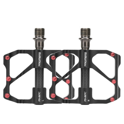 PD-R87C 1 Pair PROMEND Bicycle Road Bike Mountain Bike 3 Palin Carbon Fiber Bearing Pedal(Black) by PROMEND