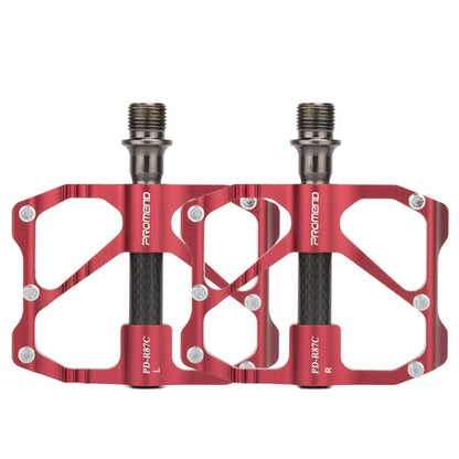 PD-R87C 1 Pair PROMEND Bicycle Road Bike Mountain Bike 3 Palin Carbon Fiber Bearing Pedal(Red) by PROMEND
