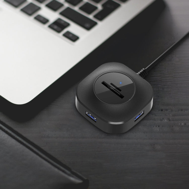 H25-3.0 3 x USB Port + TF/SD Card Reader Computer Notebook High-Speed Hub Splitter by buy2fix