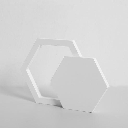 Hexagon+Hollow Hexagon Solid Wood Geometric Polygon Camera Props Creative Photography Ornaments - Wooden Props by buy2fix | Online Shopping UK | buy2fix