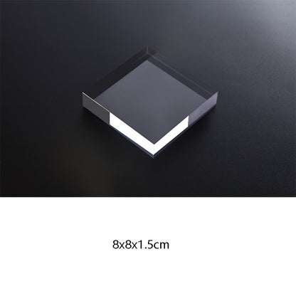2 PCS Square 8x8x1.5cm Transparent Acrylic Geometric Photo Props Photography Background Plate Ornaments - Acrylic Props by buy2fix | Online Shopping UK | buy2fix
