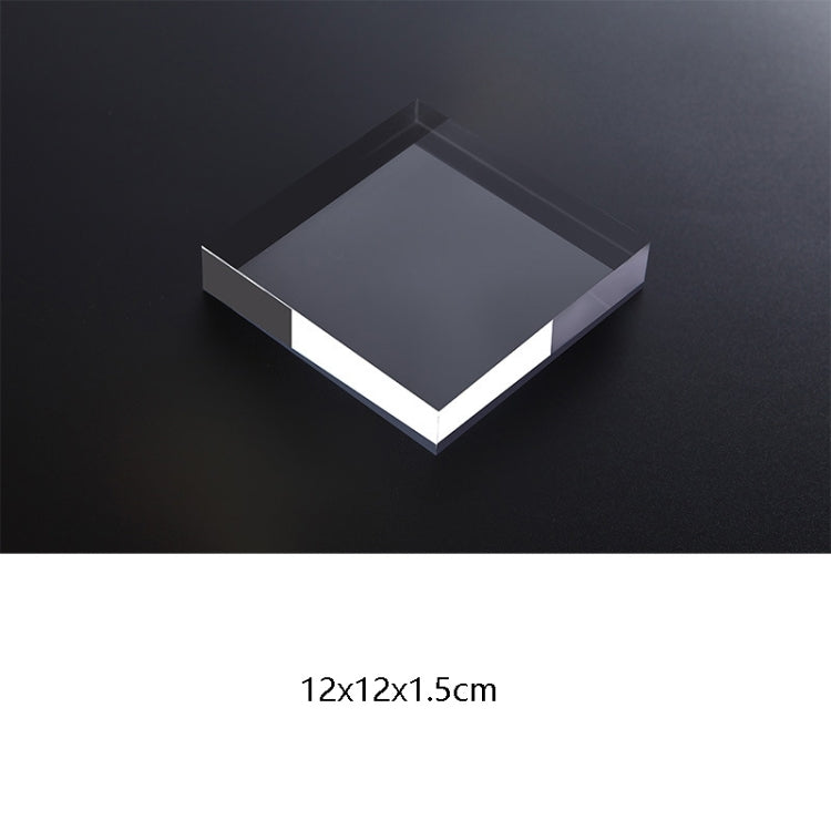 Square 12x12x1.5cm Transparent Acrylic Geometric Photo Props Photography Background Plate Ornaments - Acrylic Props by buy2fix | Online Shopping UK | buy2fix