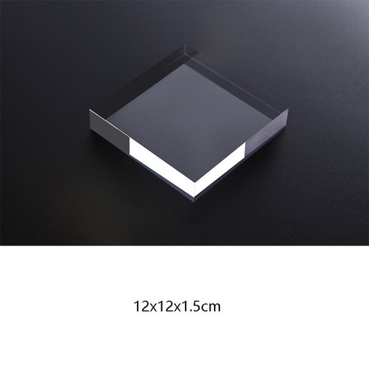 Square 12x12x1.5cm Transparent Acrylic Geometric Photo Props Photography Background Plate Ornaments - Acrylic Props by buy2fix | Online Shopping UK | buy2fix