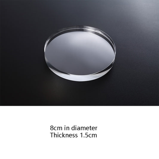 2 PCS Round 8x1.5cm Transparent Acrylic Geometric Photo Props Photography Background Plate Ornaments by buy2fix