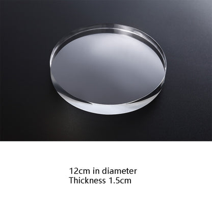 Round 12x1.5cm Transparent Acrylic Geometric Photo Props Photography Background Plate Ornaments - Acrylic Props by buy2fix | Online Shopping UK | buy2fix