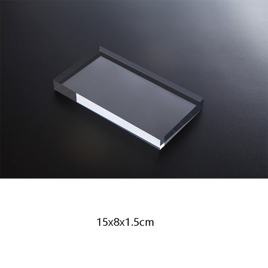 Rectangular 15x8x1.5cm Transparent Acrylic Geometric Photo Props Photography Background Plate Ornaments - Acrylic Props by buy2fix | Online Shopping UK | buy2fix