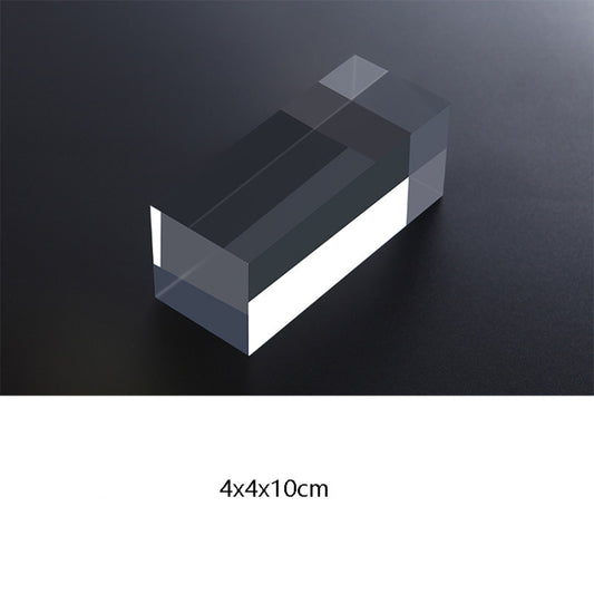 Cube 4x4x10cm Transparent Acrylic Geometric Photo Props Photography Background Plate Ornaments - Acrylic Props by buy2fix | Online Shopping UK | buy2fix