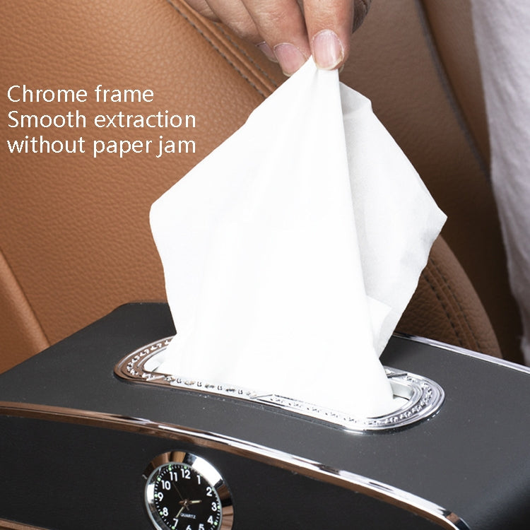 Car Clock Tissue Box Multi-Function Vehicle Instrument Table Paper Towel Box, Style: Clock+Parking Card (Agate) by buy2fix