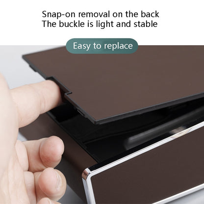 Car Clock Tissue Box Multi-Function Vehicle Instrument Table Paper Towel Box, Style: With Clock (Mocha Brown) by buy2fix