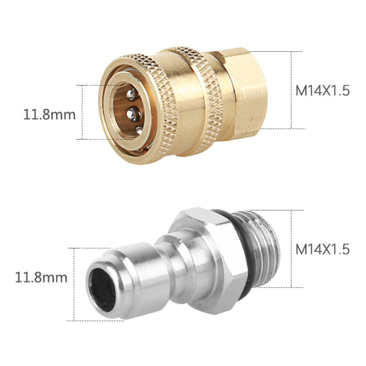 2 Sets High Pressure Spray Head Fast Insertion 1/4 Quick Pure Copper Joint(Internal M14 Female+Outer M14 Flat Femal) - Car Washer & Accessories by buy2fix | Online Shopping UK | buy2fix