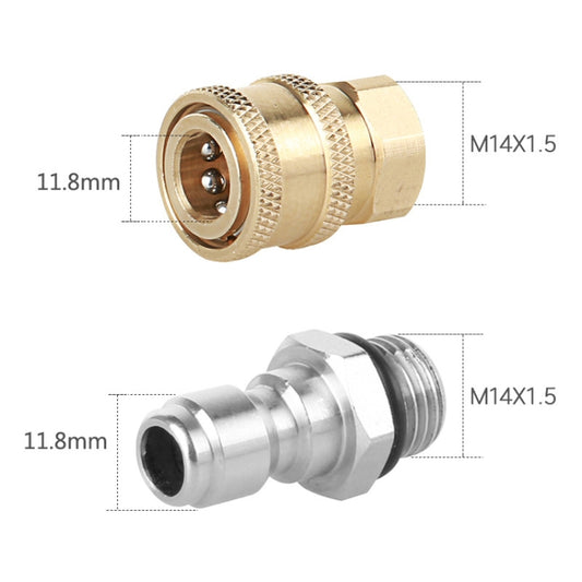 2 Sets High Pressure Spray Head Fast Insertion 1/4 Quick Pure Copper Joint(Internal M14 Female+Outer M14 Flat Femal) - Car Washer & Accessories by buy2fix | Online Shopping UK | buy2fix