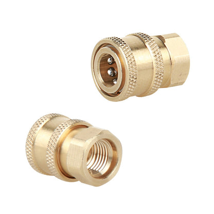 2 Sets High Pressure Spray Head Fast Insertion 1/4 Quick Pure Copper Joint(Internal M14 Female+Outer M14 Flat Femal) - Car Washer & Accessories by buy2fix | Online Shopping UK | buy2fix