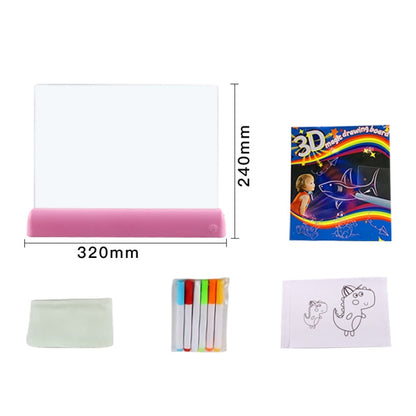3D Painting Fluorescent Plate LED Shining Puzzle Children Graffiti Panel Handwritten Message Board(Pink) -  by buy2fix | Online Shopping UK | buy2fix
