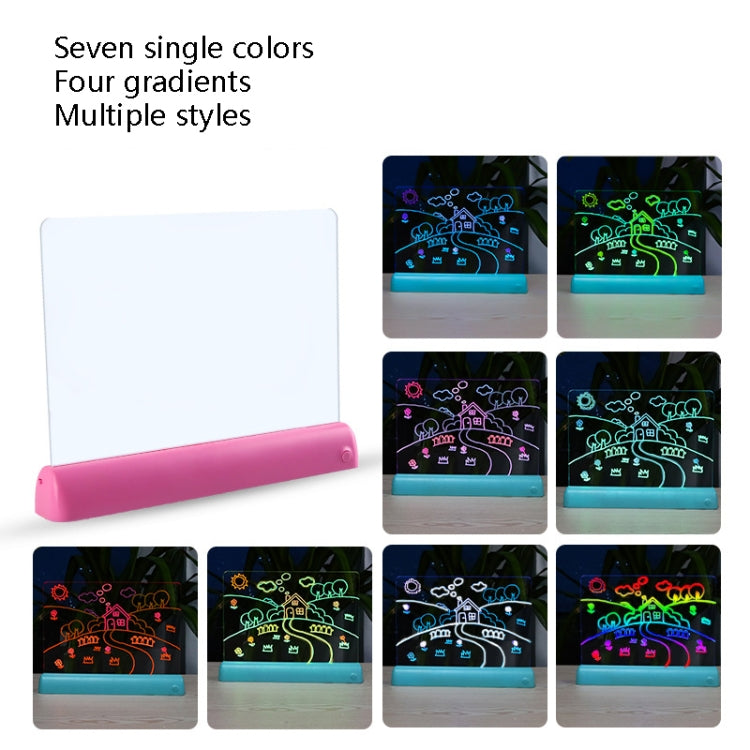 3D Painting Fluorescent Plate LED Shining Puzzle Children Graffiti Panel Handwritten Message Board(Pink) -  by buy2fix | Online Shopping UK | buy2fix