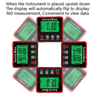 Precision Digital Inclinometer Electron Goniometers 4x90 Degree Magnetic Base Digital Protractor Angle Finder Bevel Box(Inclinationery) - Other Tester Tool by buy2fix | Online Shopping UK | buy2fix