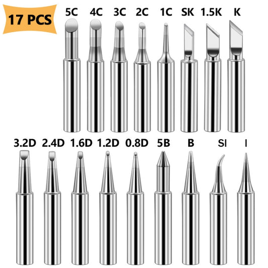 17 PCS / Set Soldering Tips 936 Soldering Station Pure Copper Soldering Iron Tips Lead-Free Soldering Iron Tips - Soldering Iron Tip by buy2fix | Online Shopping UK | buy2fix