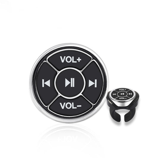 Car Mobile Phone Remote Control Bluetooth Wireless Multimedia Button Remote Control Music Playback Selfie, Colour: Silver With Buckle - Bluetooth Car Kits by buy2fix | Online Shopping UK | buy2fix