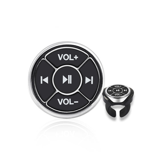Car Mobile Phone Remote Control Bluetooth Wireless Multimedia Button Remote Control Music Playback Selfie, Colour: Silver With Buckle - Bluetooth Car Kits by buy2fix | Online Shopping UK | buy2fix