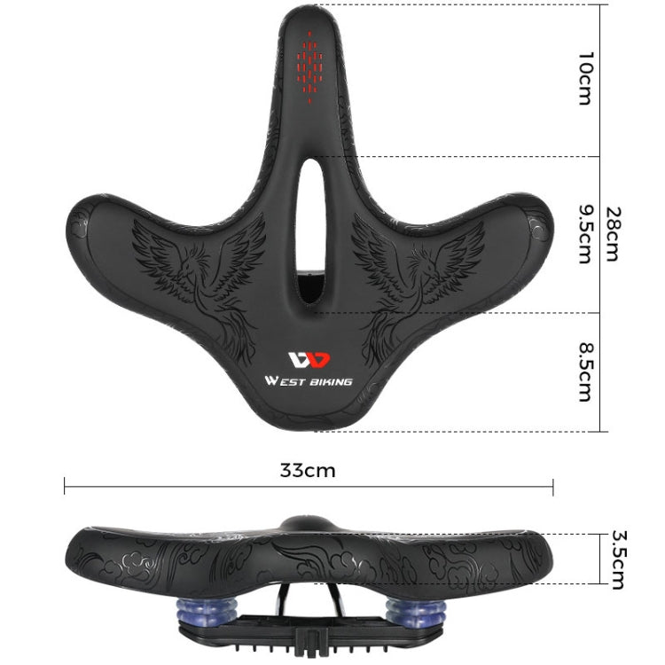 WEST BIKING YP1602797 Bicycle Hollow Seat Night Riding With Warning Tail Light Seat(Black Goose) - Bicycle Saddle by WEST BIKING | Online Shopping UK | buy2fix
