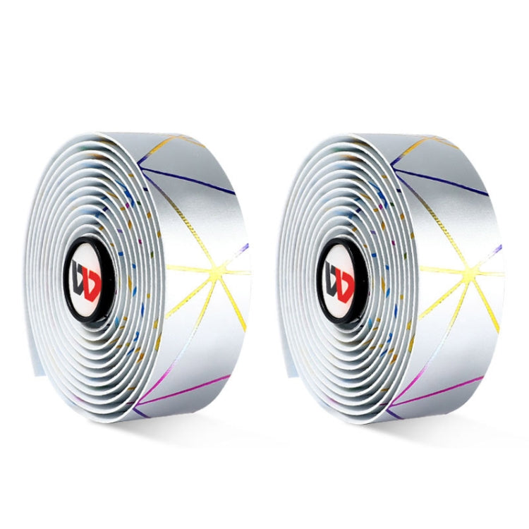 1 Pair WEST BIKING YP0804059 Road Bike Color Line Bar Belt PU Non-Slip Riding Bar Belt(Silver Color) by WEST BIKING