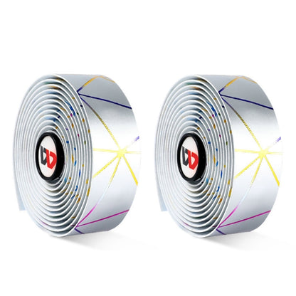 1 Pair WEST BIKING YP0804059 Road Bike Color Line Bar Belt PU Non-Slip Riding Bar Belt(Silver Color) by WEST BIKING