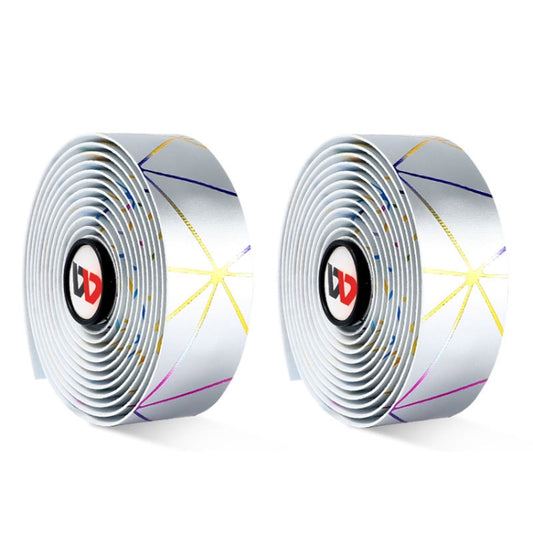 1 Pair WEST BIKING YP0804059 Road Bike Color Line Bar Belt PU Non-Slip Riding Bar Belt(Silver Color) by WEST BIKING