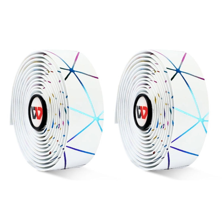 1 Pair WEST BIKING YP0804059 Road Bike Color Line Bar Belt PU Non-Slip Riding Bar Belt(White Color) by WEST BIKING