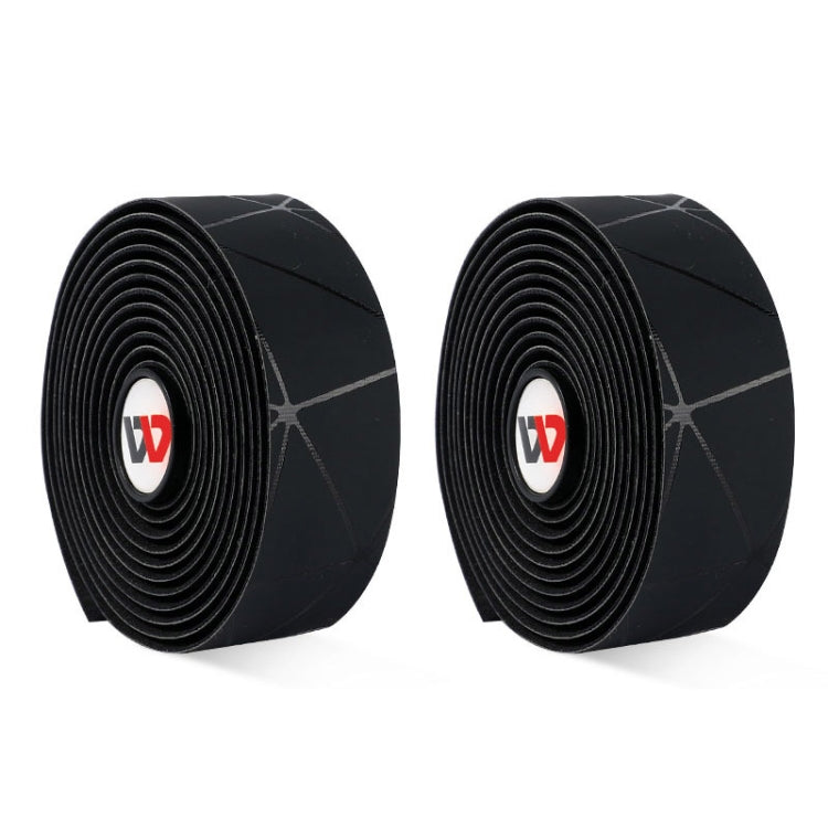 1 Pair WEST BIKING YP0804059 Road Bike Color Line Bar Belt PU Non-Slip Riding Bar Belt(Pure Black) by WEST BIKING