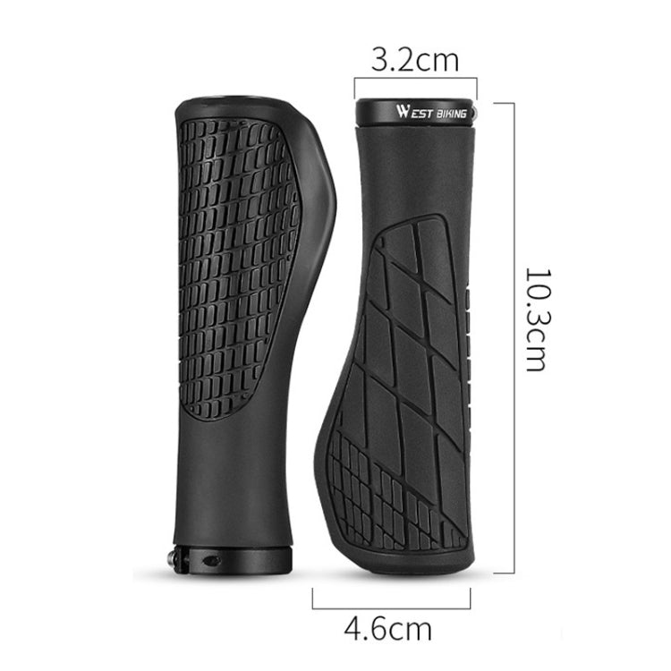 1 Pair WEST BIKING YP0804060 Bicycle Grips Mountain Bike Non-Slip Rubber Grips(Red) - Bicycle Grips by WEST BIKING | Online Shopping UK | buy2fix