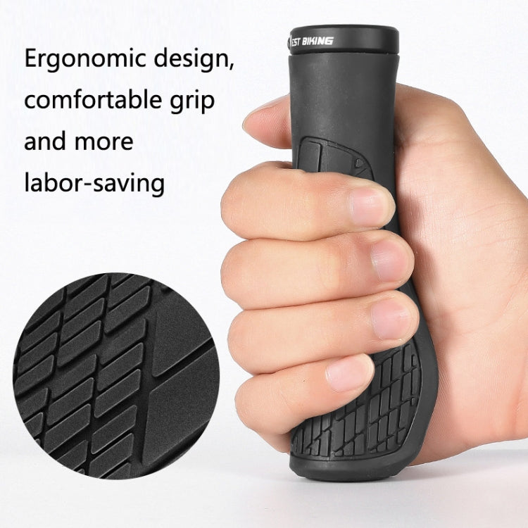 1 Pair WEST BIKING YP0804060 Bicycle Grips Mountain Bike Non-Slip Rubber Grips(Rose Red) by WEST BIKING