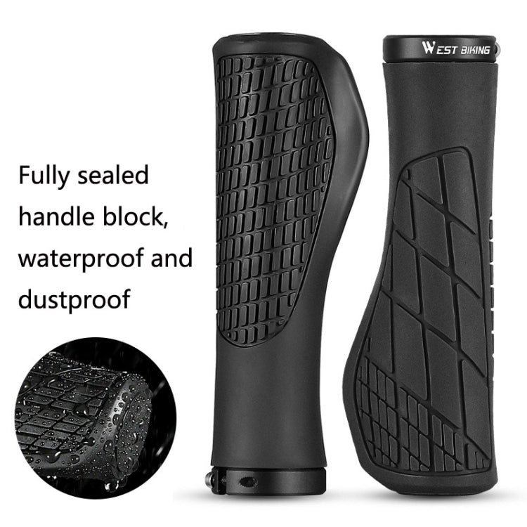 1 Pair WEST BIKING YP0804060 Bicycle Grips Mountain Bike Non-Slip Rubber Grips(Green) - Bicycle Grips by WEST BIKING | Online Shopping UK | buy2fix