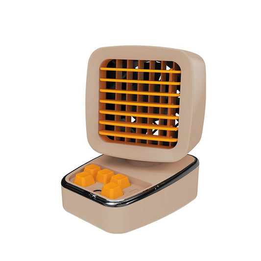A5 Mini Humidifying Refrigeration Air Conditioning Fan USB Home Desktop Water Cooling Fan(Ivory Camel) - Electric Fans by buy2fix | Online Shopping UK | buy2fix