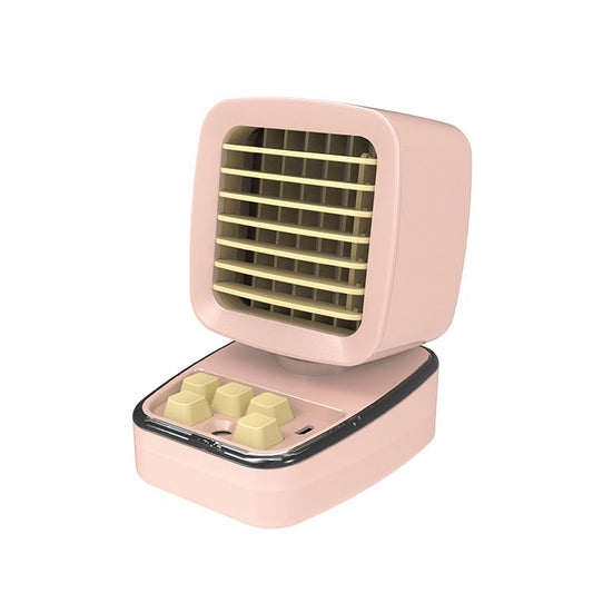 A5 Mini Humidifying Refrigeration Air Conditioning Fan USB Home Desktop Water Cooling Fan(Girl Pink) - Electric Fans by buy2fix | Online Shopping UK | buy2fix