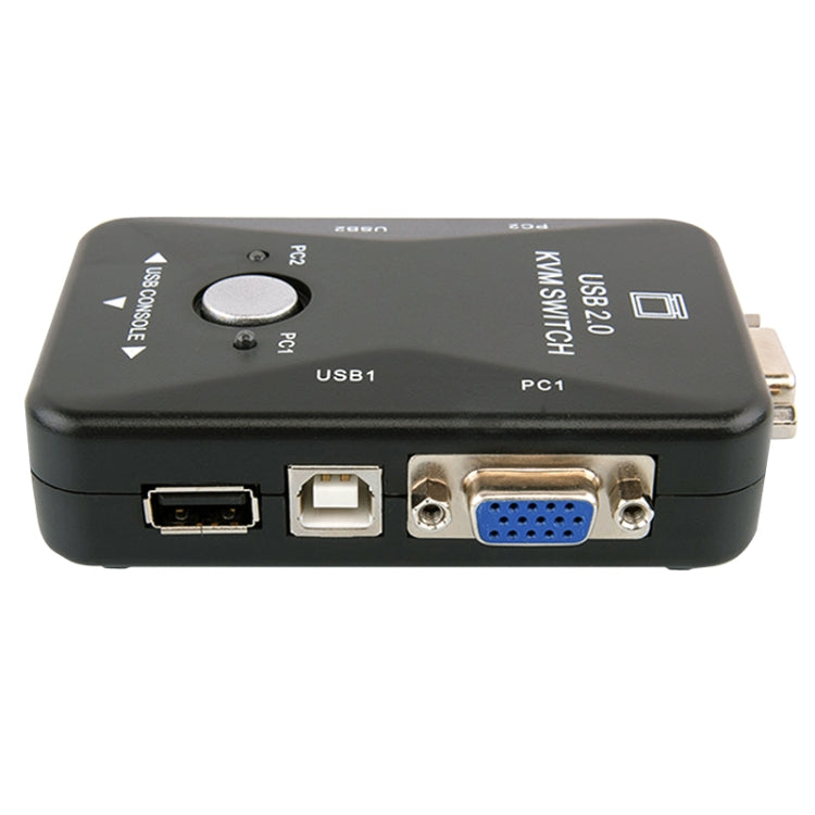 HW1701 2 into 1 out KVM Switcher 2 Port Manual VGA Switch USB With Keyboard Mouse Switching(Black) by buy2fix