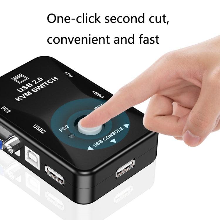 HW1701 2 into 1 out KVM Switcher 2 Port Manual VGA Switch USB With Keyboard Mouse Switching(Black) by buy2fix
