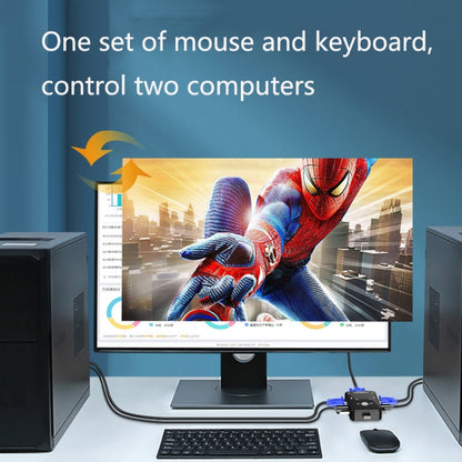 HW1701 2 into 1 out KVM Switcher 2 Port Manual VGA Switch USB With Keyboard Mouse Switching(Black) by buy2fix