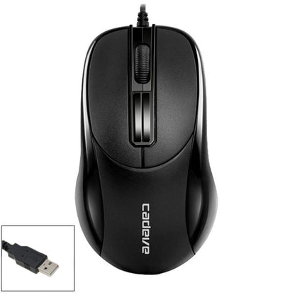 2 PCS Cadeva 006 3 Keys Wired Mouse Household Computer Mouse(USB Interface) - Wired Mice by Cadeva | Online Shopping UK | buy2fix