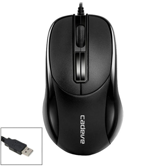 2 PCS Cadeva 006 3 Keys Wired Mouse Household Computer Mouse(USB Interface) - Wired Mice by Cadeva | Online Shopping UK | buy2fix