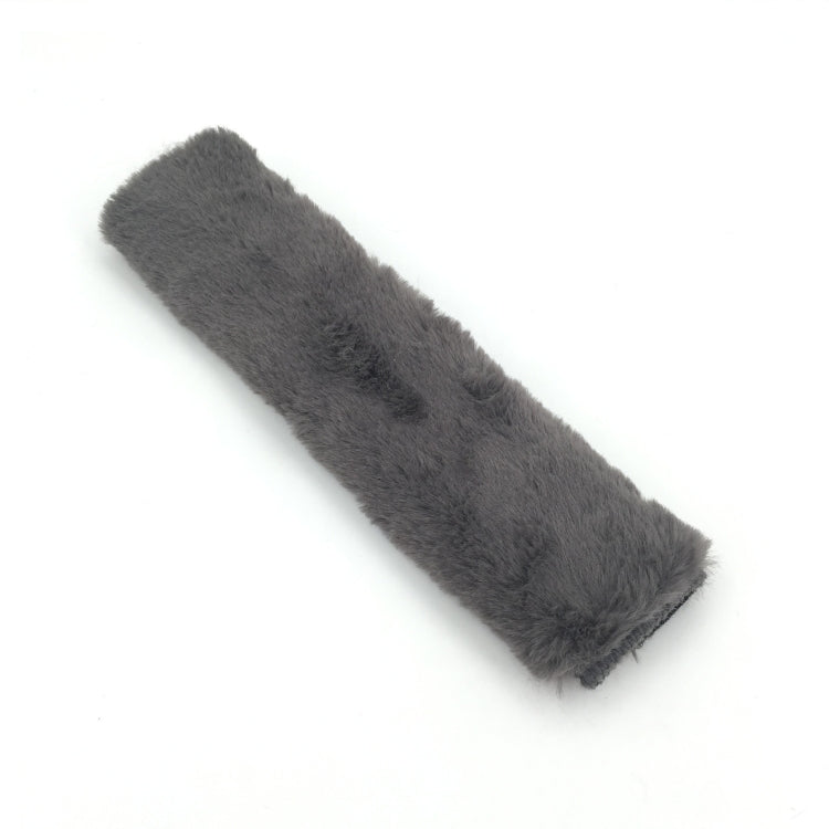 2 Pairs Fleece-like Safety Belt Cover Car Plush Safety Belt Cover(Grey) by buy2fix
