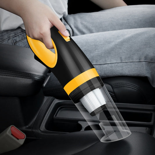 Car Vacuum Cleaner Wireless USB Charging High Power Small Handheld Vacuum Cleaner(Black Yellow) - Vacuum Cleaner by buy2fix | Online Shopping UK | buy2fix