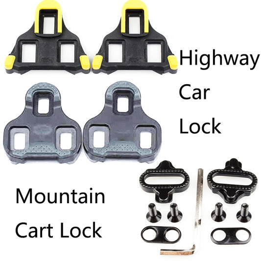 PROMEND Road Mountain Bike Shoe Lock Cleat Self-Locking Pedal Cleat(Highway Car Lock Yellow) - Pedals by PROMEND | Online Shopping UK | buy2fix