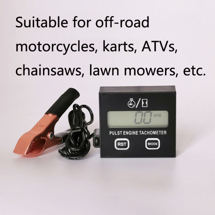 ZSB-03 Chain Saw Tachometer Gasoline Engine Lawn Mower High Tachometer Digital Display Induction Pulse Tachometer, Specification: Clip Version by buy2fix