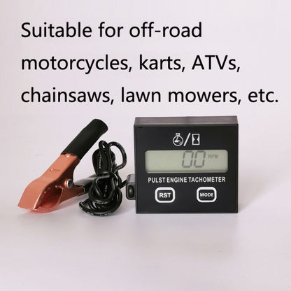 ZSB-03 Chain Saw Tachometer Gasoline Engine Lawn Mower High Tachometer Digital Display Induction Pulse Tachometer, Specification: Clip Version by buy2fix