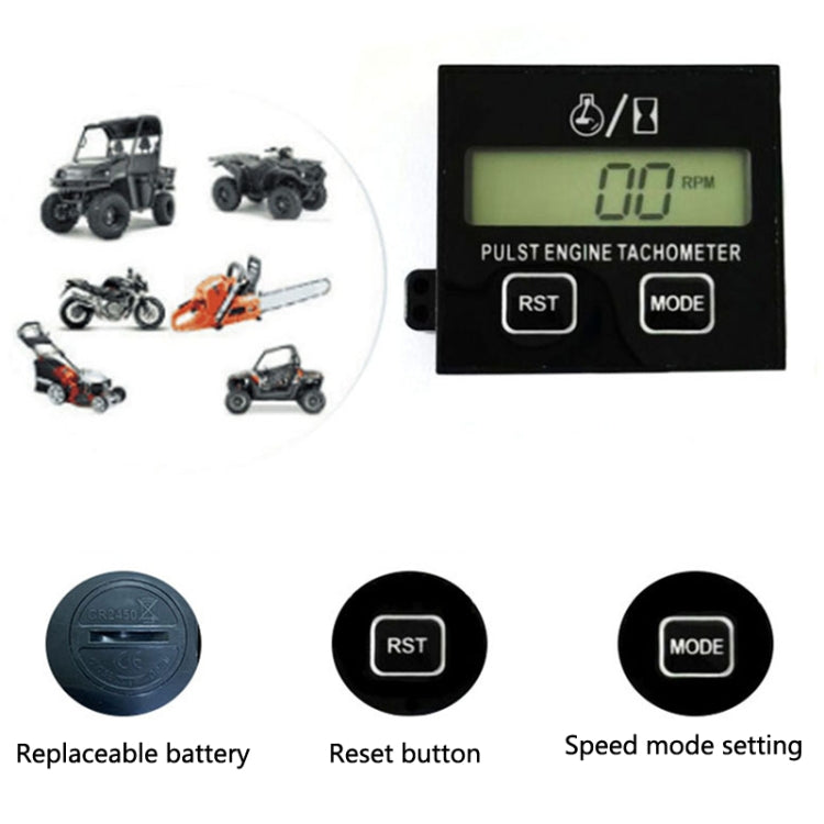 ZSB-03 Chain Saw Tachometer Gasoline Engine Lawn Mower High Tachometer Digital Display Induction Pulse Tachometer, Specification: Clip Version by buy2fix
