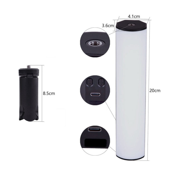 W200 RGB Outdoor Photography Handheld Fill Light LED Atmosphere Stick Light - Selfie Light by buy2fix | Online Shopping UK | buy2fix